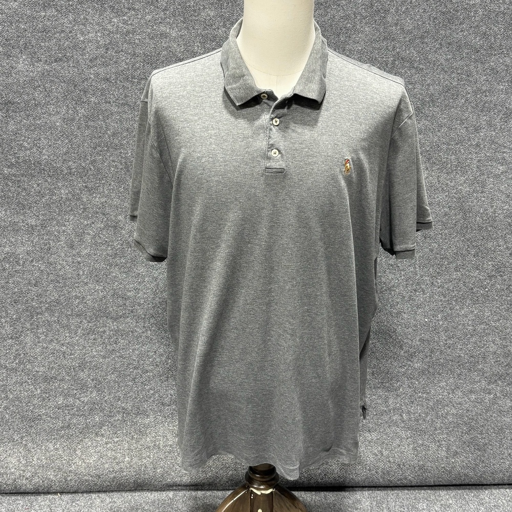 Polo Ralph Lauren Polo Shirt Mens 2XL Gray Classic Fit Cotton Pony Logo Casual
